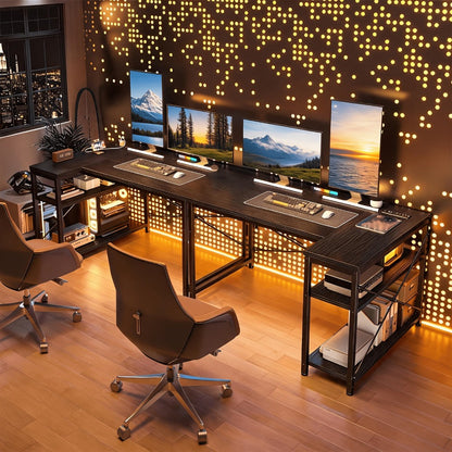 L-Shaped Gaming Desk with Charging Station and LED Lighting for Home Office detail image - detail view 16