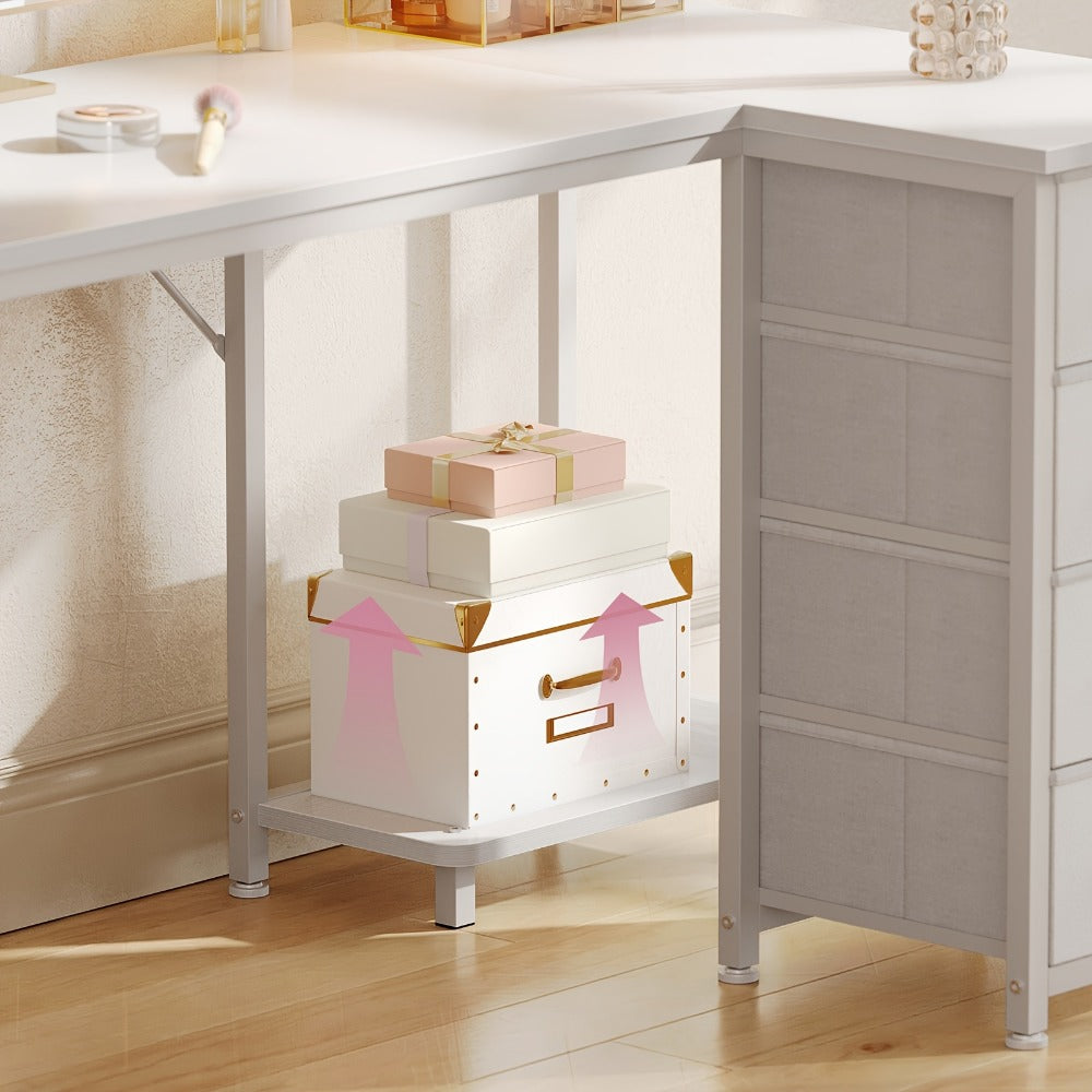 L-Shaped L Shaped Desk for Work, Display, and Everyday Use in Bedroom detail image - detail view 12