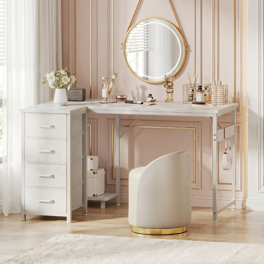 L-Shaped L Shaped Desk for Work, Display, and Everyday Use in Bedroom detail image - detail view 13