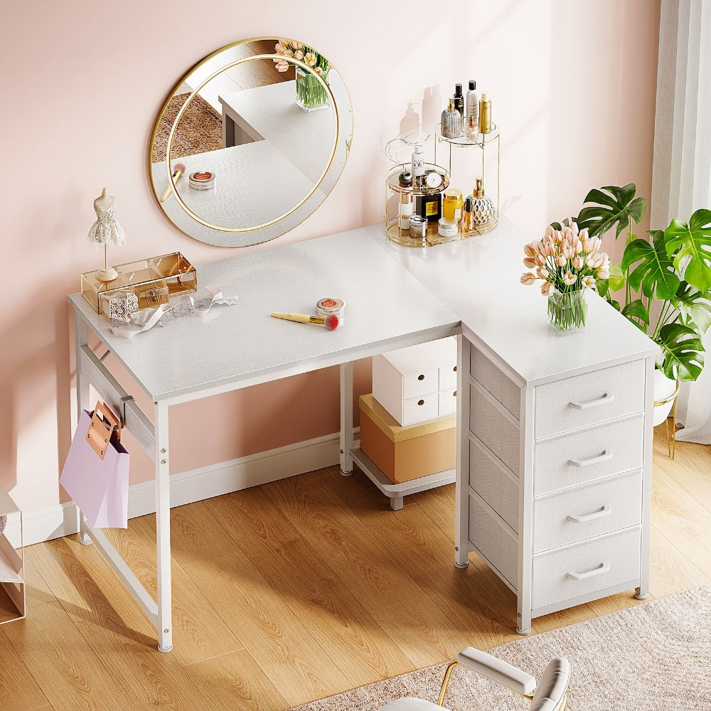 L-Shaped L Shaped Desk for Work, Display, and Everyday Use in Bedroom detail image