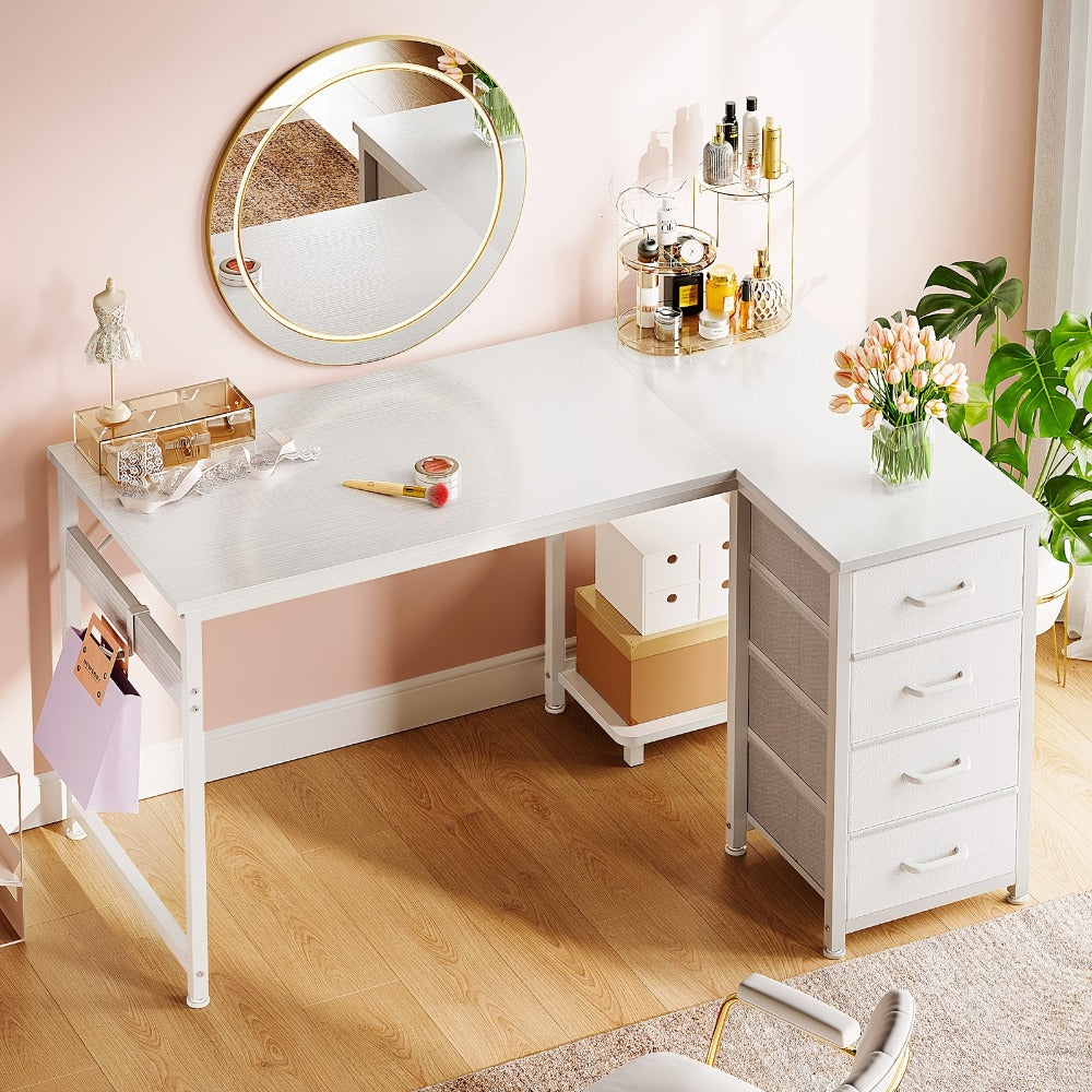 L-Shaped L Shaped Desk for Work, Display, and Everyday Use in Bedroom detail image - detail view 7