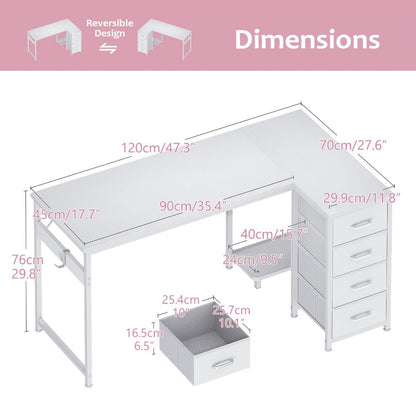 L-Shaped L Shaped Desk for Work, Display, and Everyday Use in Bedroom detail image - detail view 8