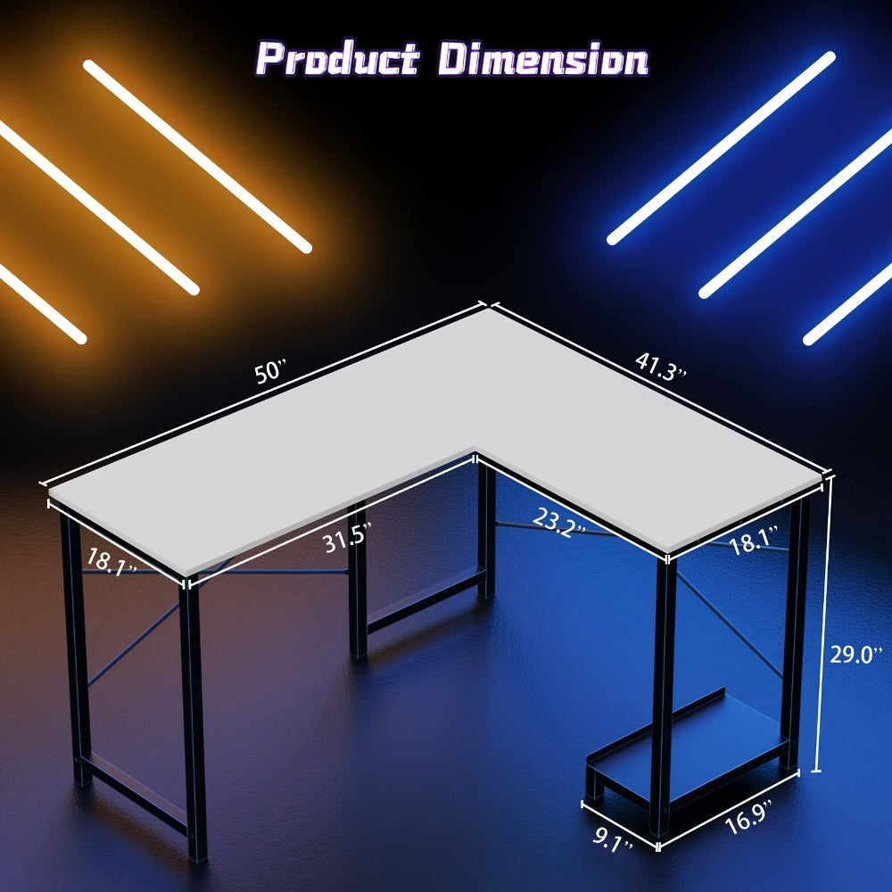 L-Shaped Wood Computer Desk with Storage Pocket for Work, Display, and Everyday Use detail image - detail view 10