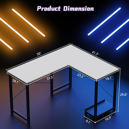 L-Shaped Wood Computer Desk with Storage Pocket for Work, Display, and Everyday Use detail image - detail view 10