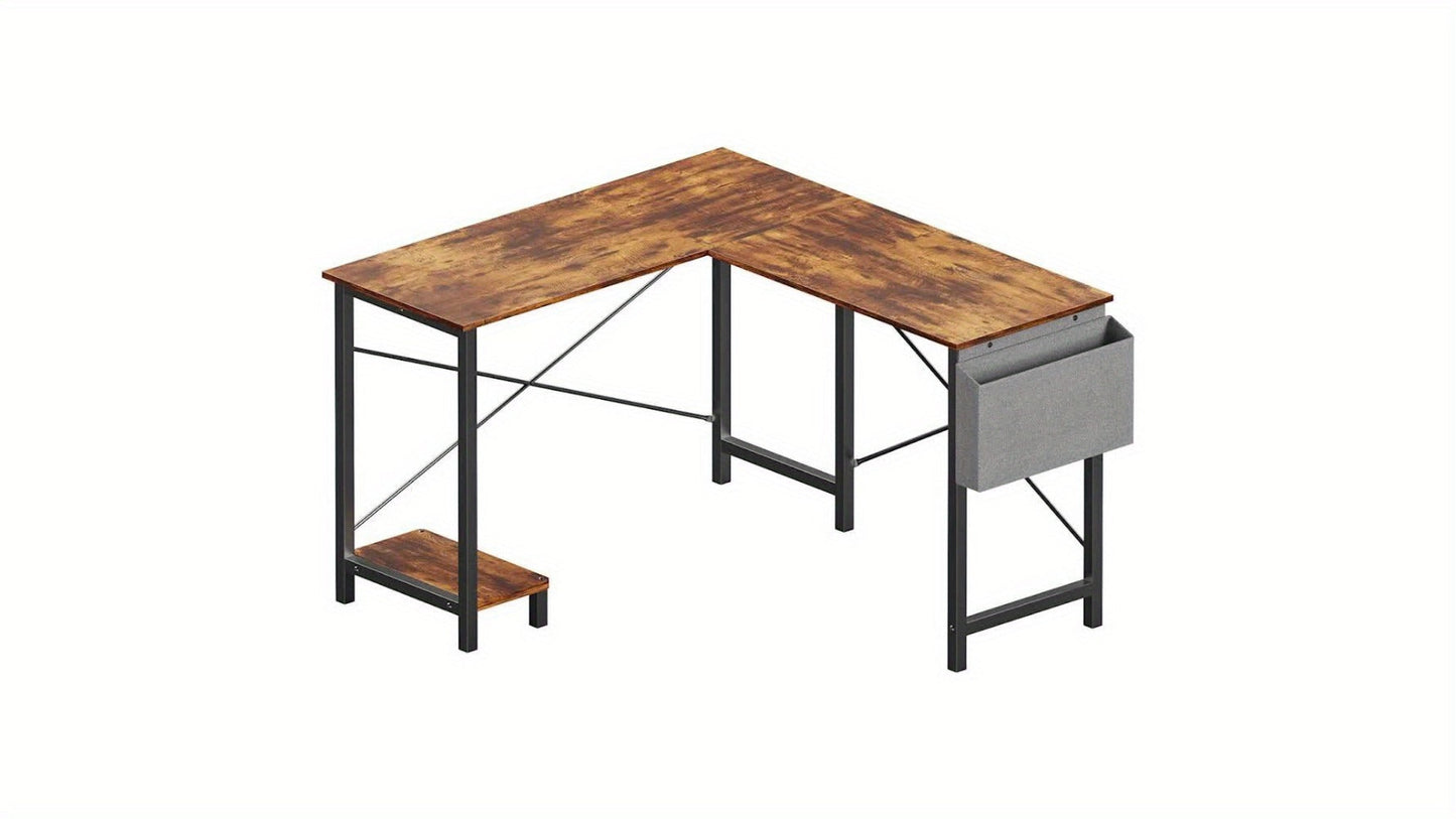 L-Shaped Wood Computer Desk with Storage Pocket for Work, Display, and Everyday Use detail image - detail view 13