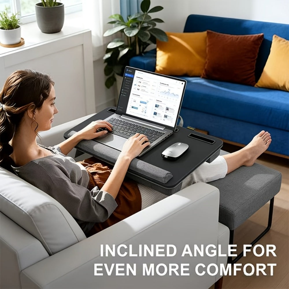 Lap Desk, Portable Laptop Bed Table with Tablet Slot Card Holder Multifunctional Tray shown in the main product view