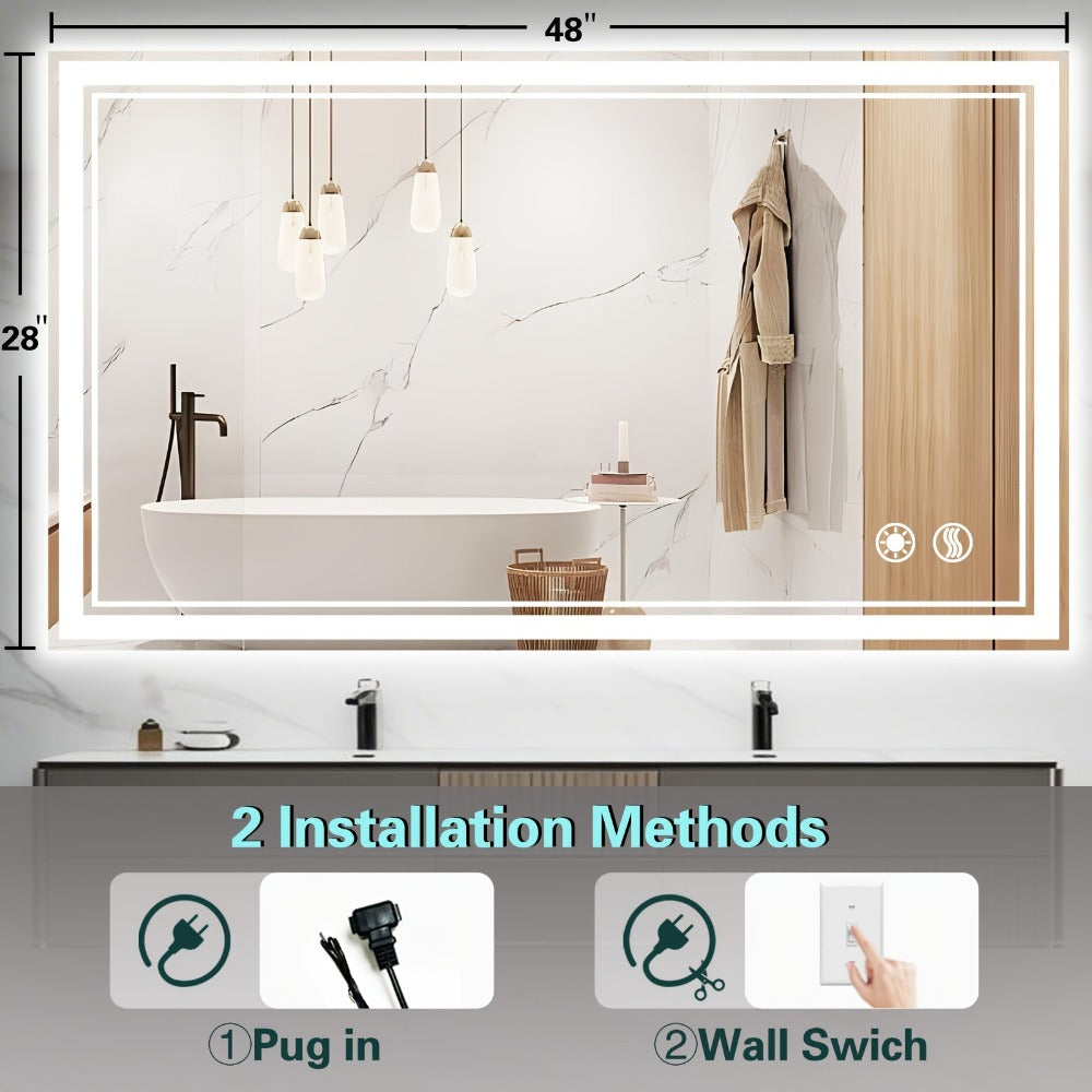 LED Bathroom Vanity Mirror with Anti-Fog Function and Dimmable Lighting detail image - detail view 4