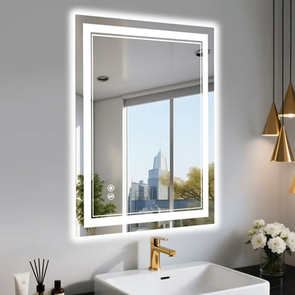 LED Bathroom Mirror shown in the 28x36'' option