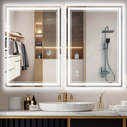 LED Bathroom Mirror shown in the 2pack 24&36 option