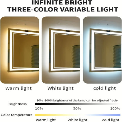 LED Bathroom Vanity Mirror with Anti-Fog Function and Dimmable, with Multiple Size Options detail image