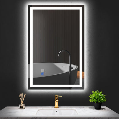 LED Bathroom Mirror shown in the 36"x24" option