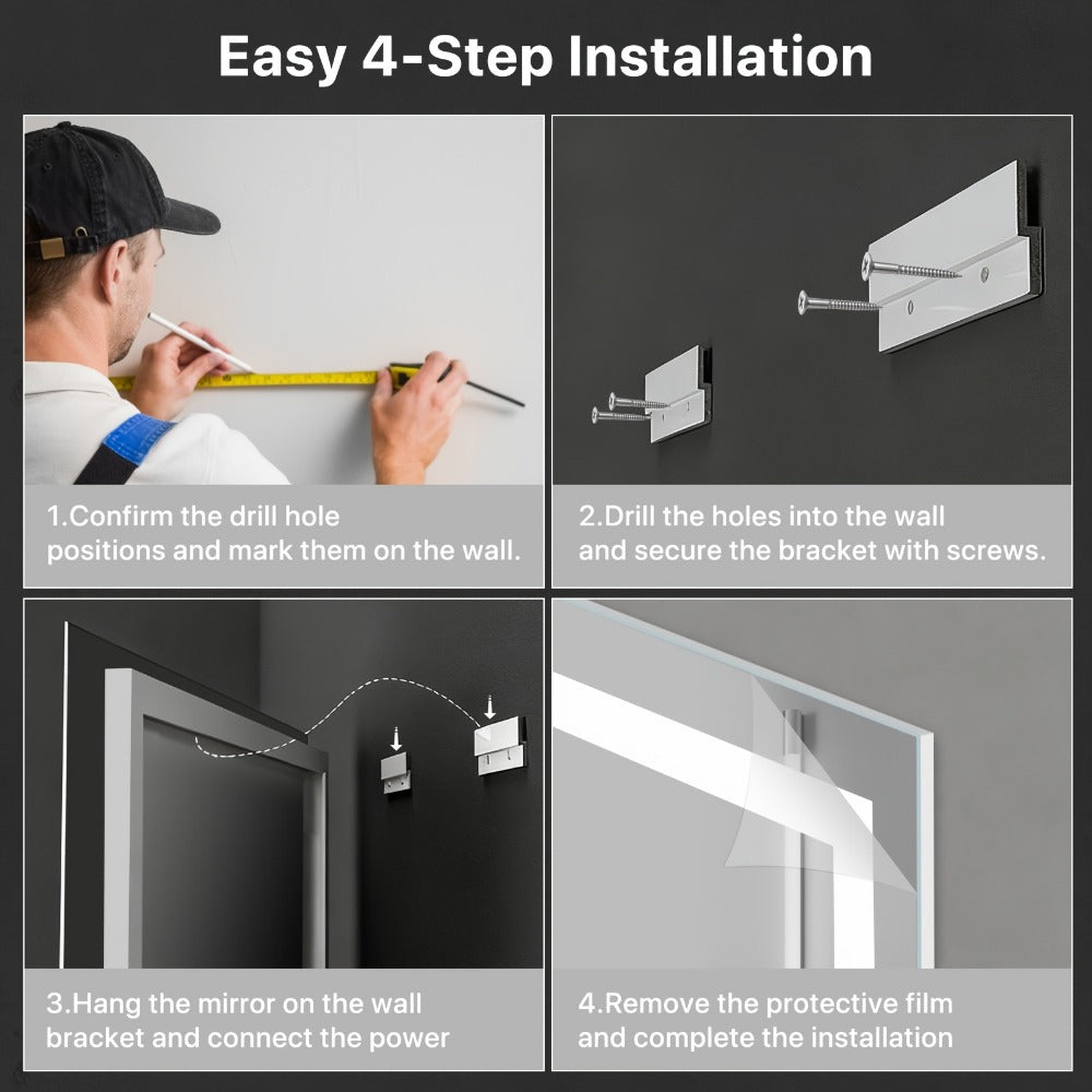LED Bathroom Vanity Mirror with Anti-Fog Function for Dressing and Daily Routines detail image - detail view 11