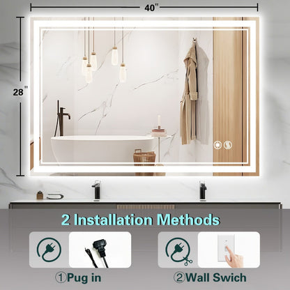 LED Bathroom Vanity Mirror with Anti-Fog Function for Dressing, with Multiple Size Options detail image - detail view 3