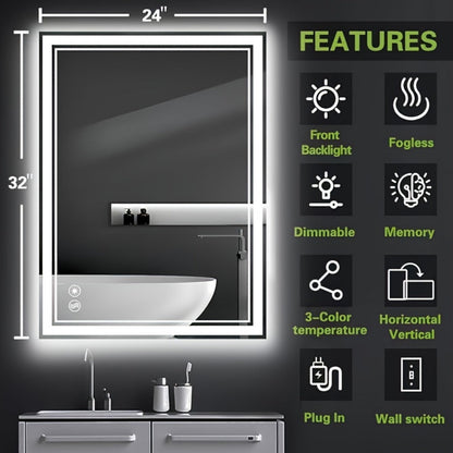 LED Bathroom Vanity Mirror with Anti-Fog Function for Dressing, with Multiple Size Options detail image - detail view 4