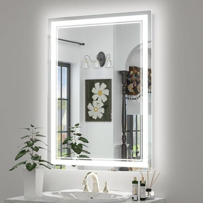 LED Bathroom Mirror, Anti-Fog Dimmable with Smart Touch Button, 3 Color Temperatures Wall shown in the main product view