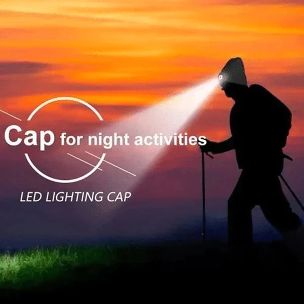 LED Beanie Light with Built-In Rechargeable Headlamp Hat