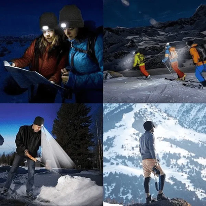 LED Beanie Light with Built-In Rechargeable Headlamp Hat