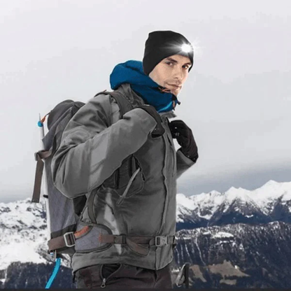 LED Beanie Light with Built-In Rechargeable Headlamp Hat
