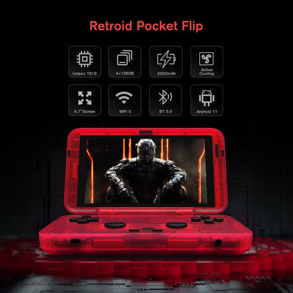 Retroid Pocket Flip 2 Handheld Game Console – Flip AMOLED 5.5" Snapdragon 865 Android 13 Retro Emulator 8GB RAM 128GB Wi-Fi 6 Gaming Device