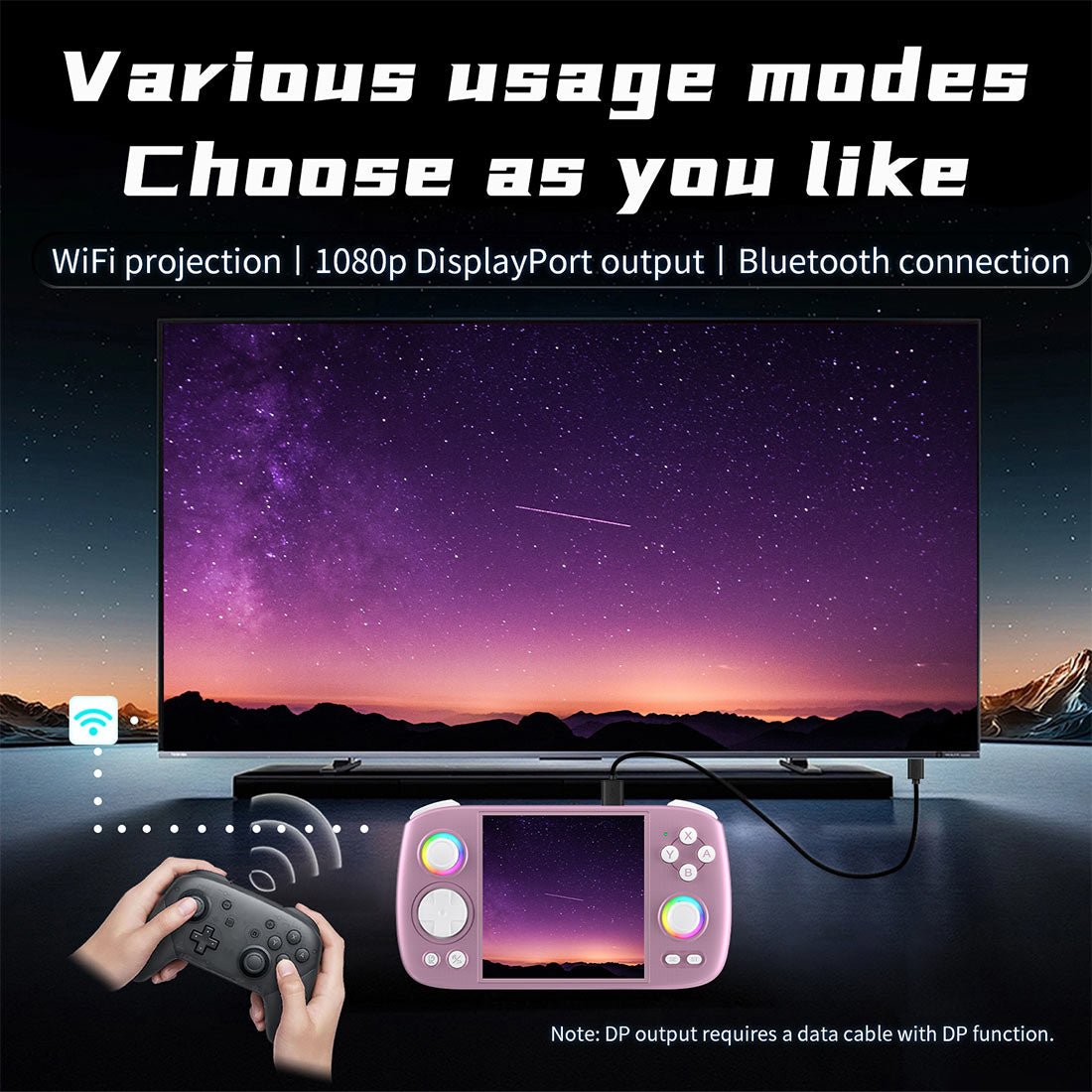 Anbernic RG Cube Retro Handheld Game Console Android 13 Square 3.95" IPS 720×720 Hall Effect Joysticks RGB DP Output 8GB RAM 128GB 5200mAh Battery Drift-Free Portable Emulator for Kids Teens Adults