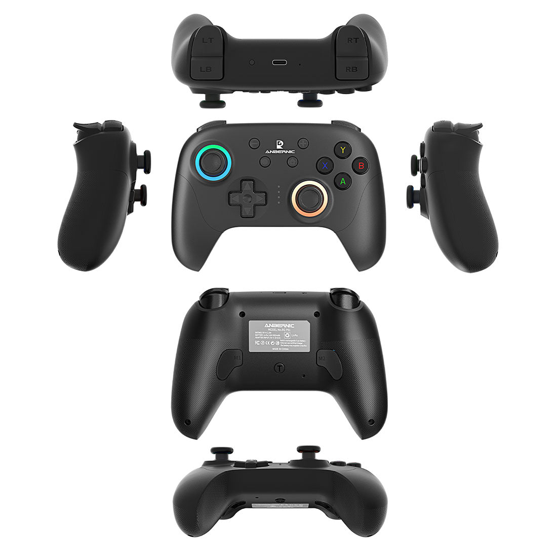 Anbernic RG P01 Bluetooth Game Controller - Hall Effect Joystick Trigger RGB Gyroscope 1000Hz Multi-Platform Wireless Gamepad 600mAh 3 Colors