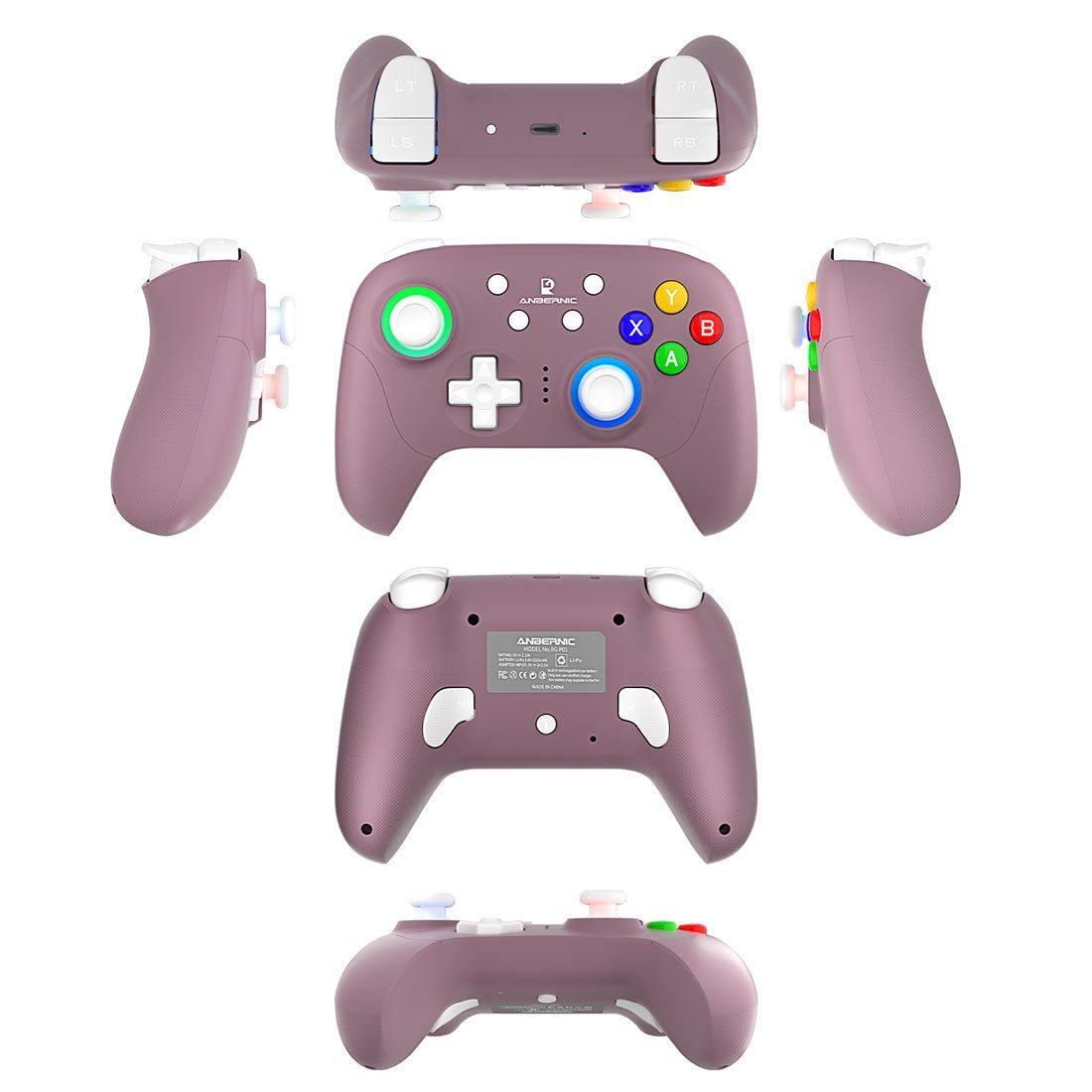 Anbernic RG P01 Bluetooth Game Controller - Hall Effect Joystick Trigger RGB Gyroscope 1000Hz Multi-Platform Wireless Gamepad 600mAh 3 Colors