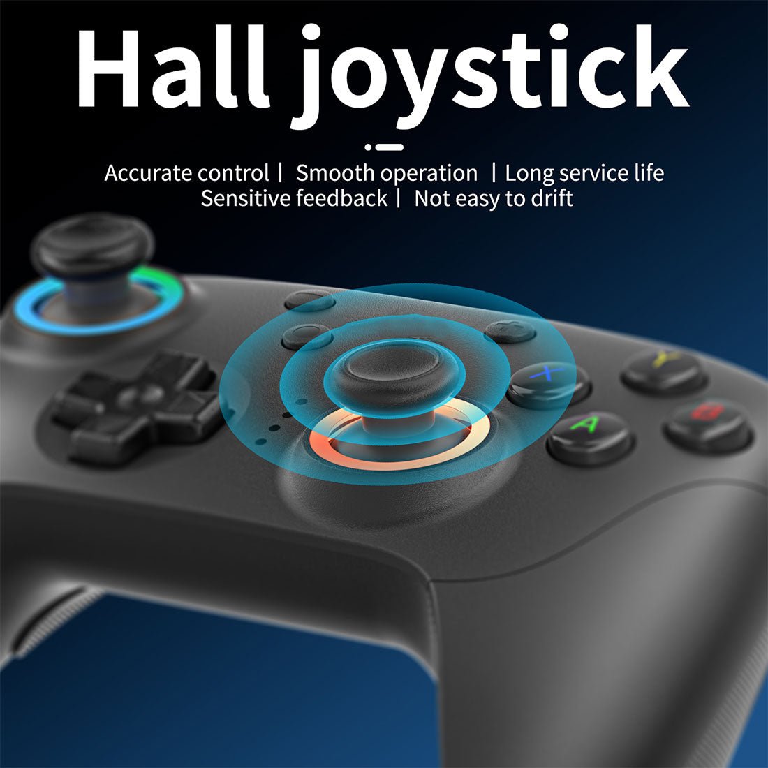 Anbernic RG P01 Bluetooth Game Controller - Hall Effect Joystick Trigger RGB Gyroscope 1000Hz Multi-Platform Wireless Gamepad 600mAh 3 Colors
