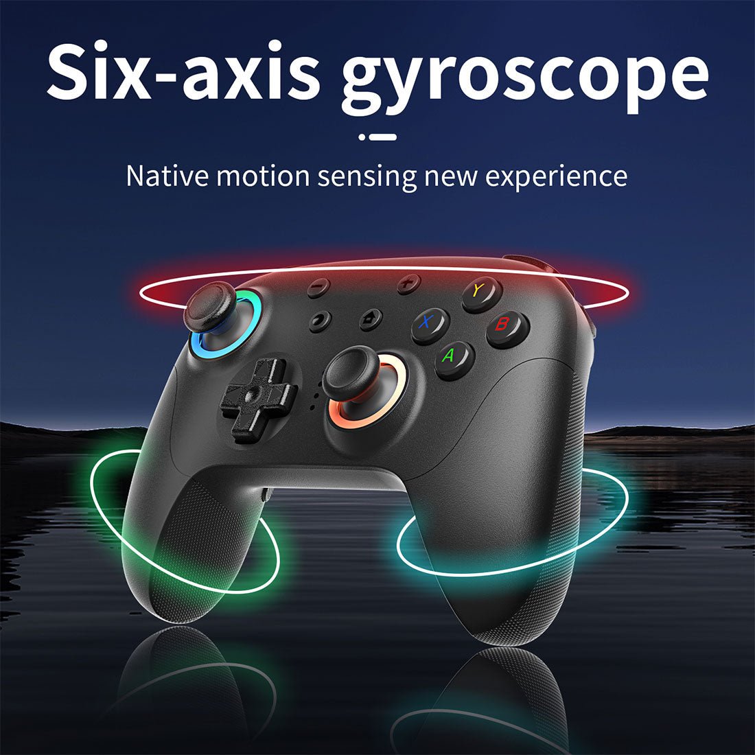 Anbernic RG P01 Bluetooth Game Controller - Hall Effect Joystick Trigger RGB Gyroscope 1000Hz Multi-Platform Wireless Gamepad 600mAh 3 Colors
