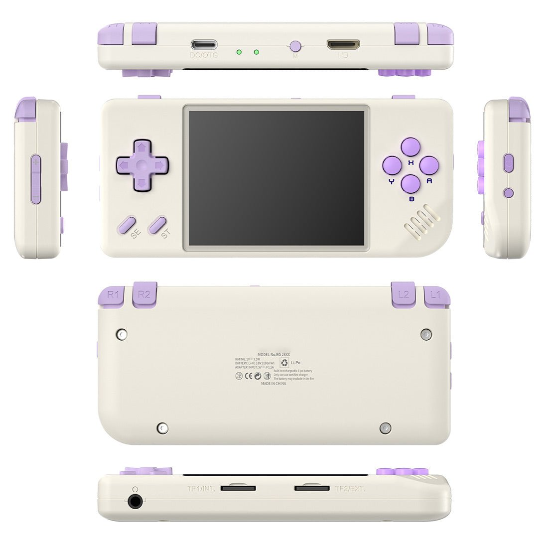 Anbernic RG28XX Retro Handheld Game Console - Compact Pocket Linux 2.8" IPS HDMI 30 Emulators 3100mAh 122g 4 Colors Portable Gaming
