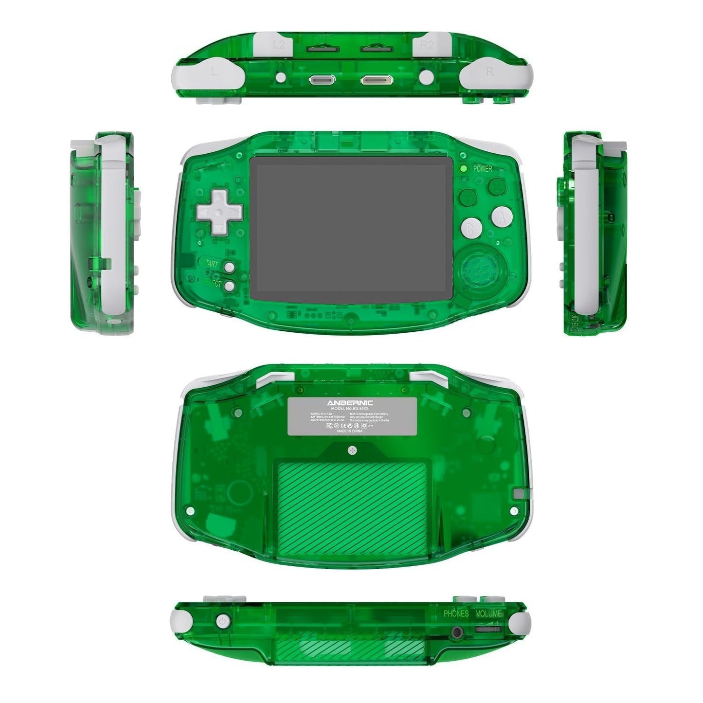 Anbernic RG34XX Retro Handheld Game Console - GBA Style Linux 3.4" IPS 720x480 Mini HDMI 30 Emulators 3500mAh 5 Colors Portable Gaming