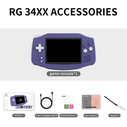 Anbernic RG34XX Retro Handheld Game Console - GBA Style Linux 3.4" IPS 720x480 Mini HDMI 30 Emulators 3500mAh 5 Colors Portable Gaming