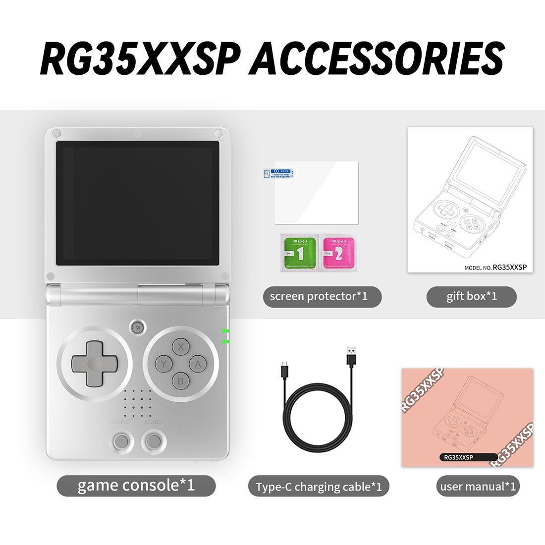 Anbernic RG35XXSP Flip Handheld Game Console Linux Clamshell GBA SP Style IPS HDMI Retro Emulator 3300mAh 30+ Systems Wi-Fi Bluetooth