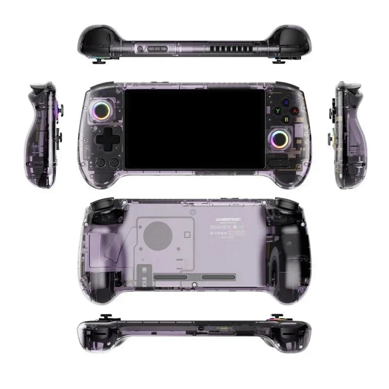 Anbernic RG557 Android 14 AMOLED Retro Handheld Game Console 5.48-Inch 1080p Dimensity 8300 12GB RAM 256GB WiFi 6E 5500mAh Hall Effect Triggers RGB Joystick Gaming Gift