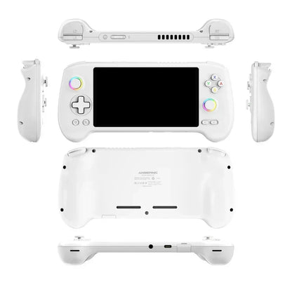 Anbernic RG557 Android 14 AMOLED Retro Handheld Game Console 5.48-Inch 1080p Dimensity 8300 12GB RAM 256GB WiFi 6E 5500mAh Hall Effect Triggers RGB Joystick Gaming Gift