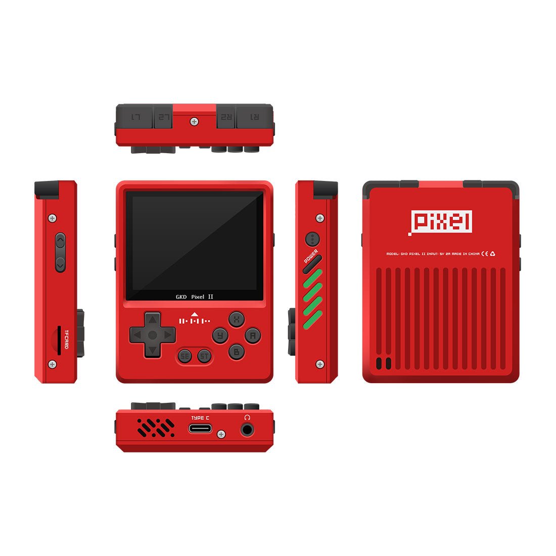 GKD Pixel 2 CNC Aluminum Retro Handheld Game Console 2.4-Inch IPS Full-Lamination OTG Vibration Feedback 64GB Preloaded Games Premium Metal Pocket Gaming Gift