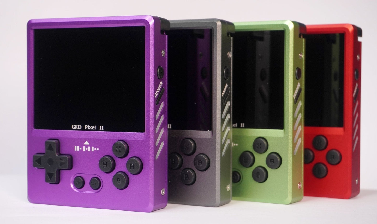 GKD Pixel 2 CNC Aluminum Retro Handheld Game Console 2.4-Inch IPS Full-Lamination OTG Vibration Feedback 64GB Preloaded Games Premium Metal Pocket Gaming Gift