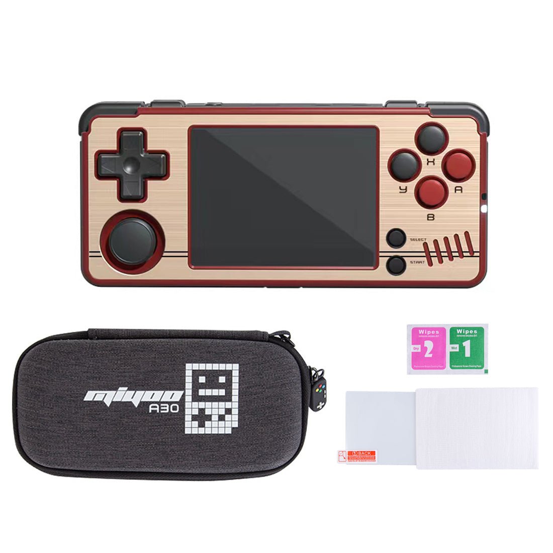 Miyoo A30 Horizontal Retro Handheld Game Console 2.8-Inch IPS 640x480 Wi-Fi 26+ Emulators NES SNES GBA PS1 Lightweight Portable Gaming Gift for Adults Kids