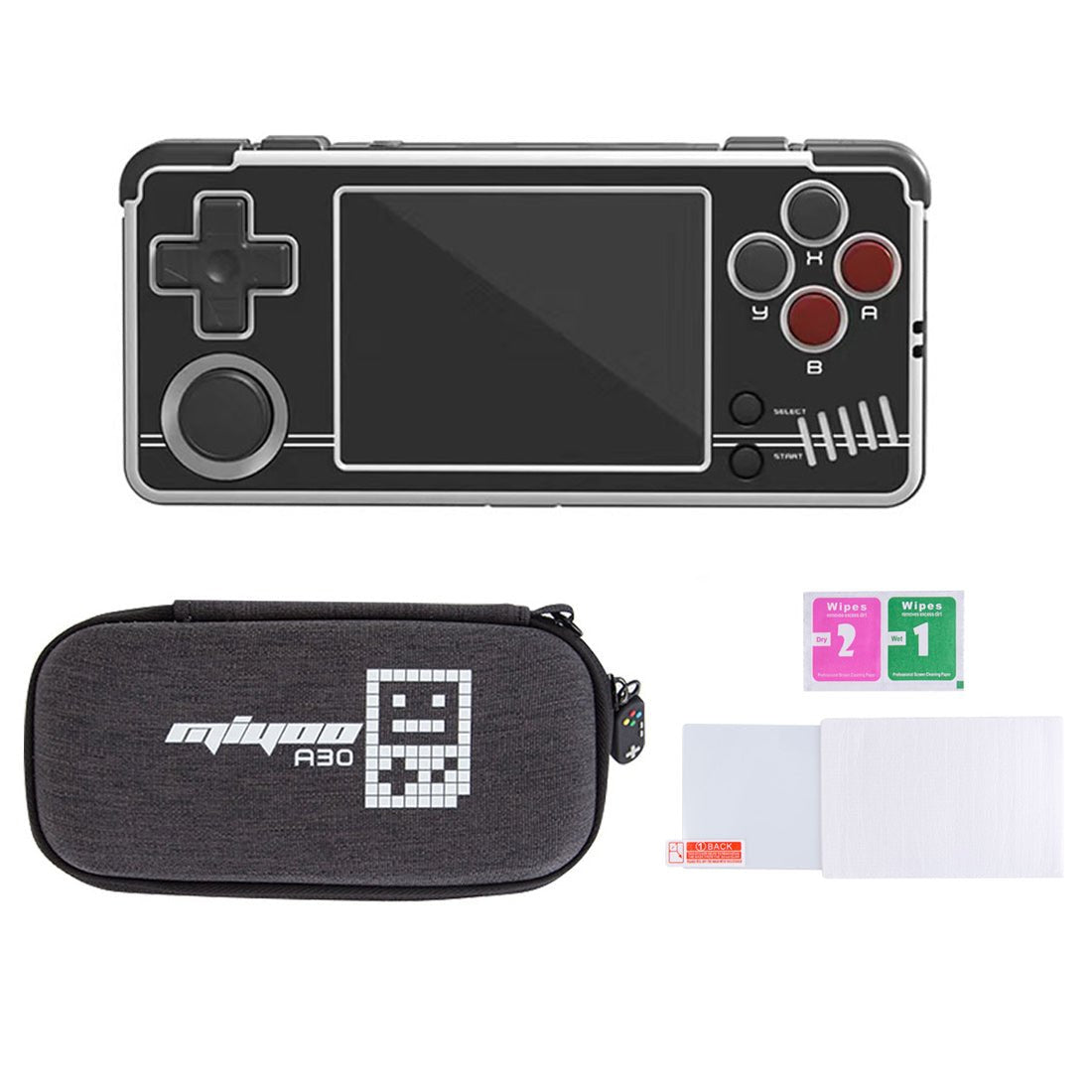 Miyoo A30 Horizontal Retro Handheld Game Console 2.8-Inch IPS 640x480 Wi-Fi 26+ Emulators NES SNES GBA PS1 Lightweight Portable Gaming Gift for Adults Kids