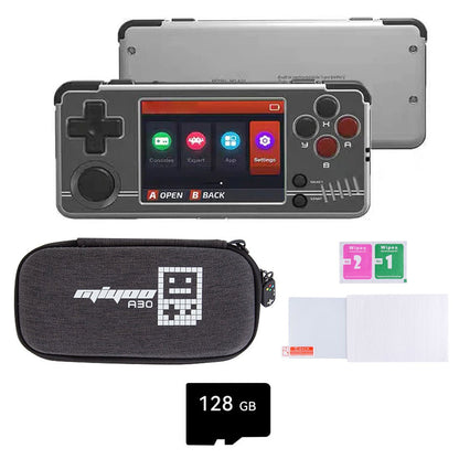 Miyoo A30 Horizontal Retro Handheld Game Console 2.8-Inch IPS 640x480 Wi-Fi 26+ Emulators NES SNES GBA PS1 Lightweight Portable Gaming Gift for Adults Kids