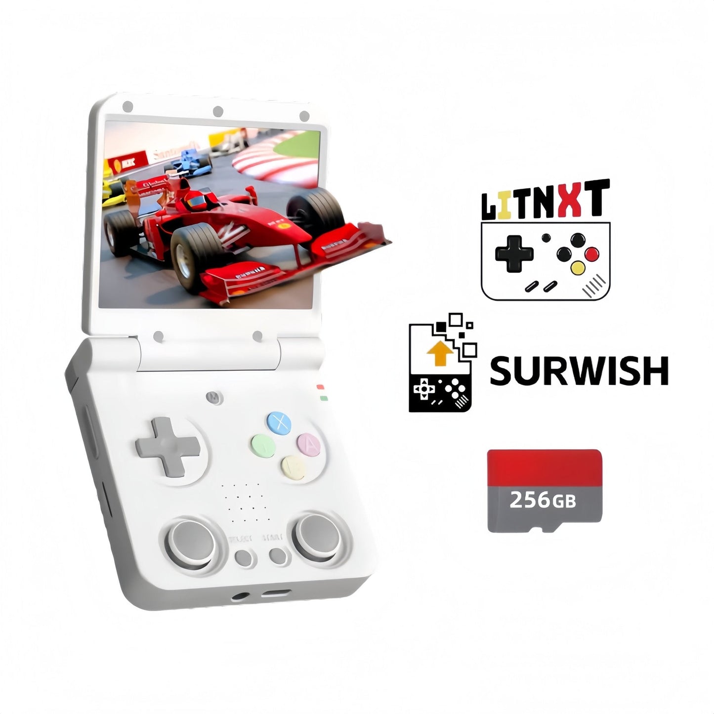 Miyoo Flip V2 Clamshell Retro Handheld Game Console 3.5-Inch IPS Dual Joystick HDMI Output Wi-Fi Bluetooth 30+ Emulators NES SNES GBA PS1 Portable Gaming Gift