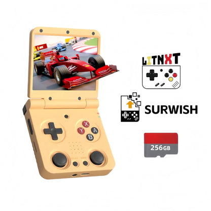 Miyoo Flip V2 Clamshell Retro Handheld Game Console 3.5-Inch IPS Dual Joystick HDMI Output Wi-Fi Bluetooth 30+ Emulators NES SNES GBA PS1 Portable Gaming Gift