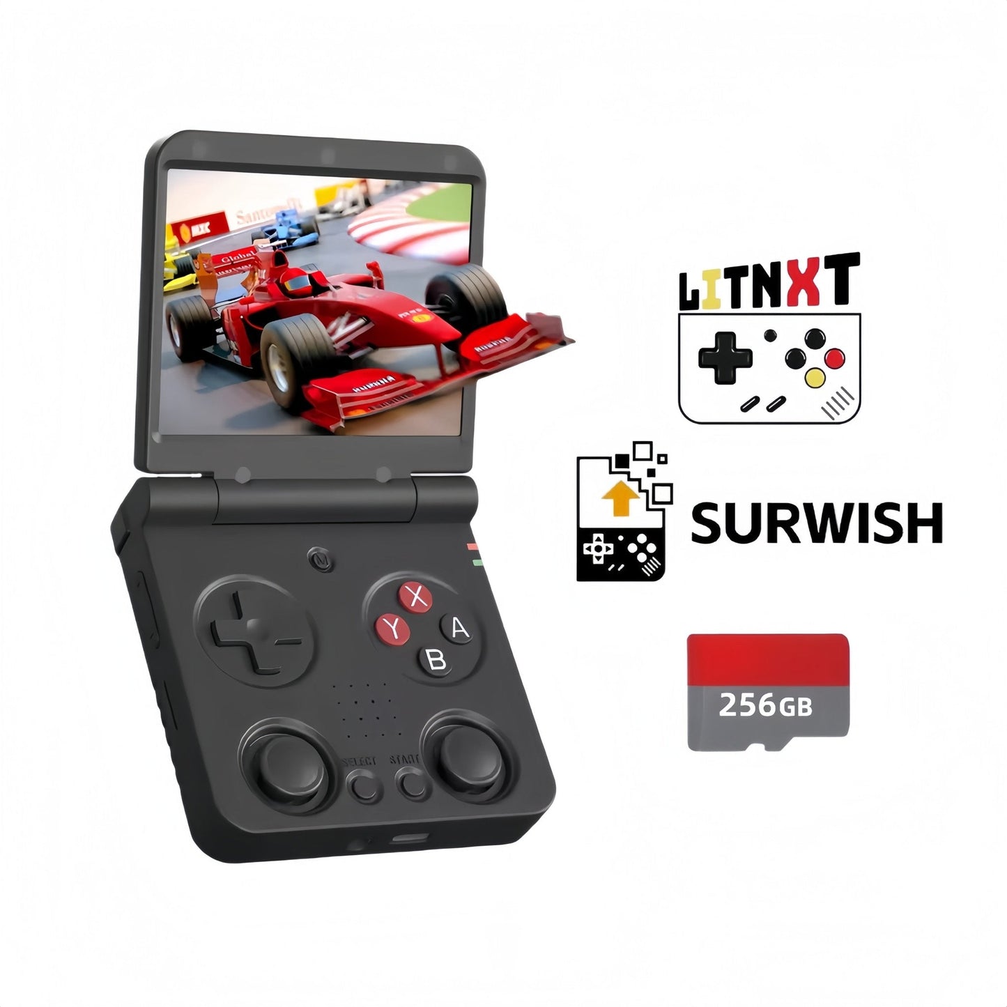 Miyoo Flip V2 Clamshell Retro Handheld Game Console 3.5-Inch IPS Dual Joystick HDMI Output Wi-Fi Bluetooth 30+ Emulators NES SNES GBA PS1 Portable Gaming Gift