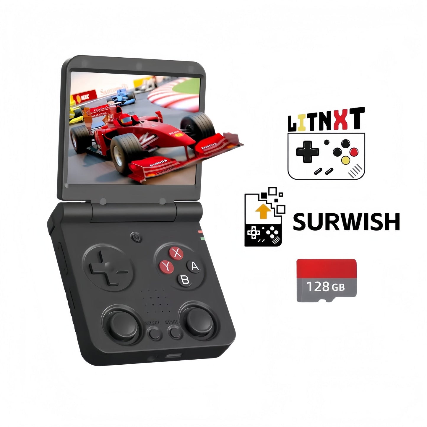 Miyoo Flip V2 Clamshell Retro Handheld Game Console 3.5-Inch IPS Dual Joystick HDMI Output Wi-Fi Bluetooth 30+ Emulators NES SNES GBA PS1 Portable Gaming Gift