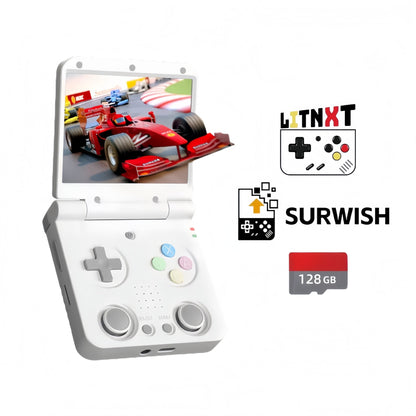 Miyoo Flip V2 Clamshell Retro Handheld Game Console 3.5-Inch IPS Dual Joystick HDMI Output Wi-Fi Bluetooth 30+ Emulators NES SNES GBA PS1 Portable Gaming Gift