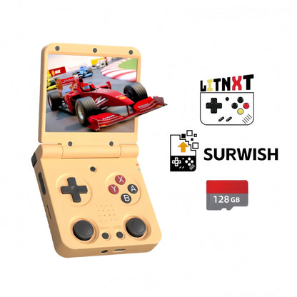Miyoo Flip V2 Clamshell Retro Handheld Game Console 3.5-Inch IPS Dual Joystick HDMI Output Wi-Fi Bluetooth 30+ Emulators NES SNES GBA PS1 Portable Gaming Gift