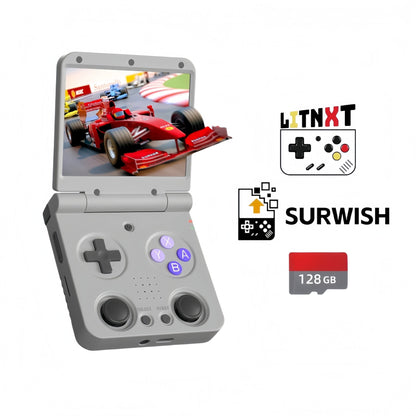 Miyoo Flip V2 Clamshell Retro Handheld Game Console 3.5-Inch IPS Dual Joystick HDMI Output Wi-Fi Bluetooth 30+ Emulators NES SNES GBA PS1 Portable Gaming Gift