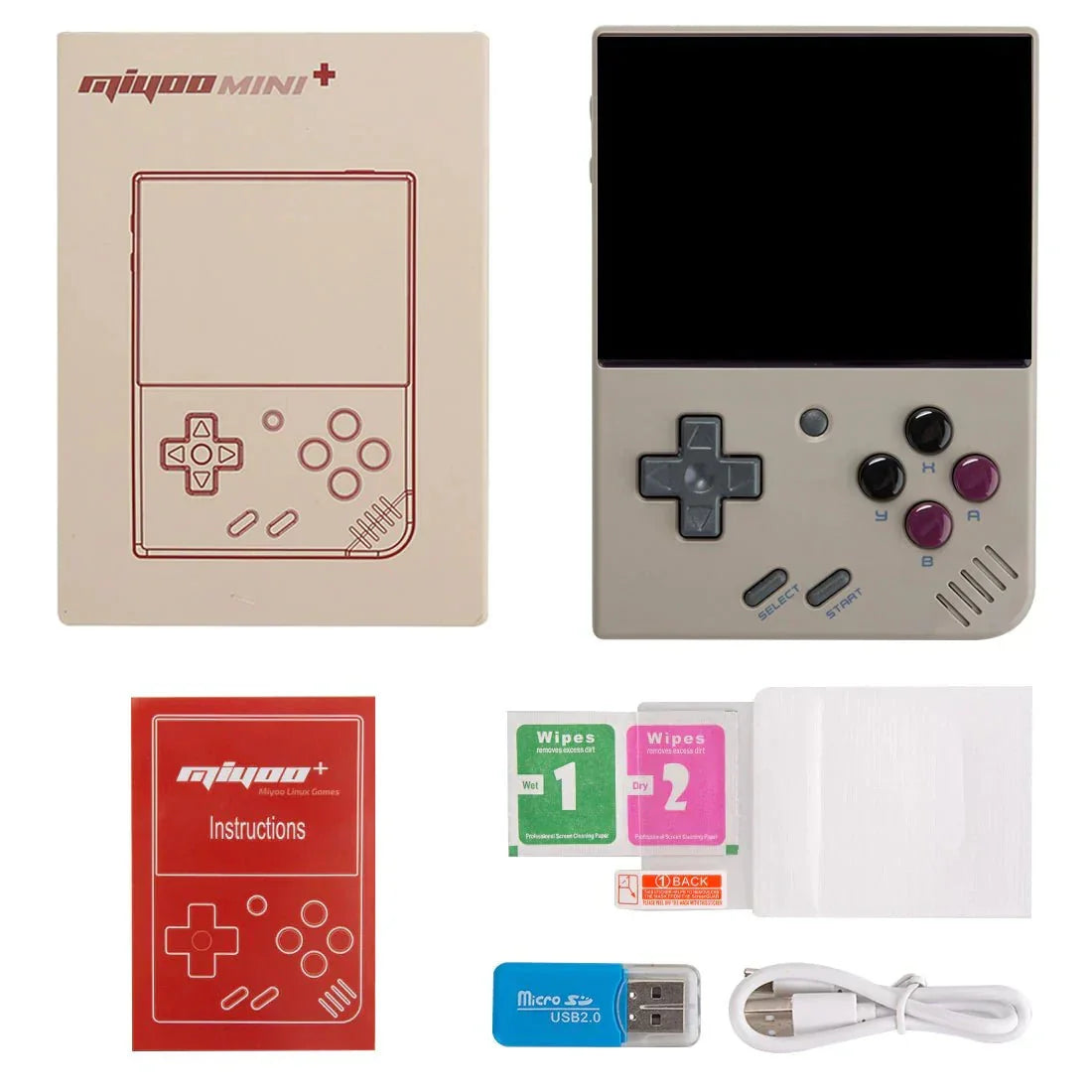 Miyoo Mini Plus Retro Handheld Game Console 3.5-Inch IPS 640x480 Onion OS 30+ Emulators Wi-Fi NES SNES GBA PS1 Portable Pocket Retro Gaming Gift