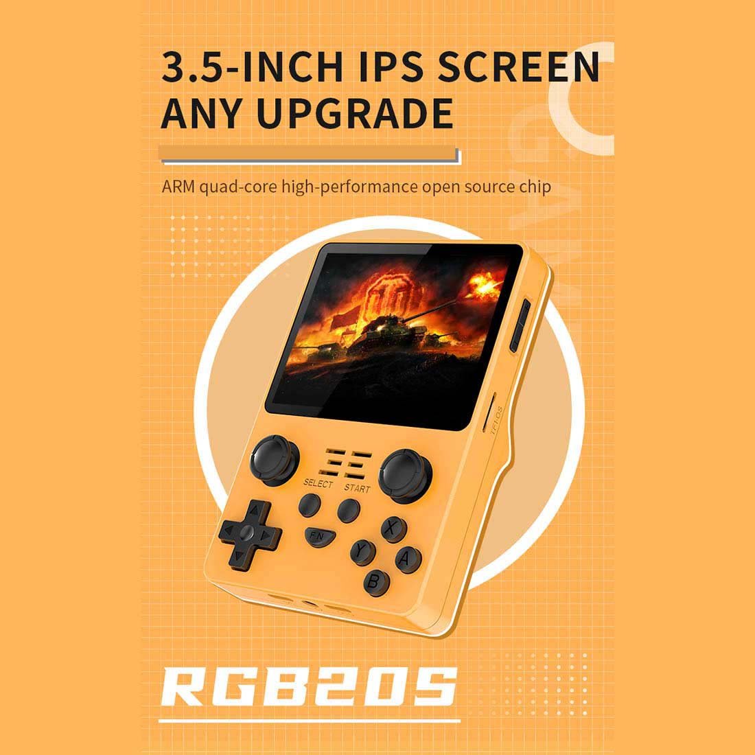 Open Source Retro Handheld Game Console Powkiddy RGB20S 3.5 Inch IPS 640x480 RK3326 ArkOS Linux Dual TF 256GB Portable Classic Emulator Gaming Device