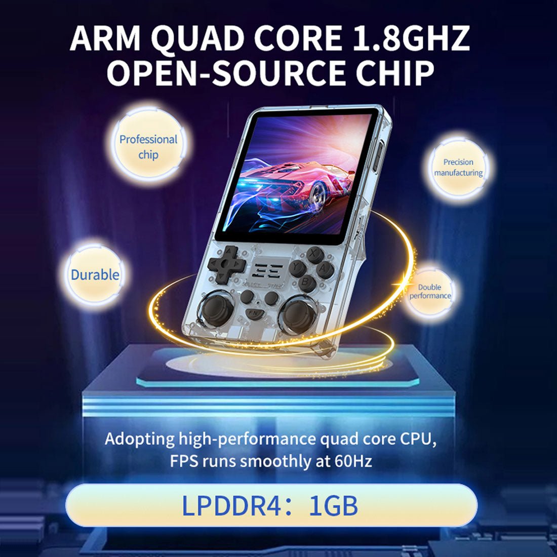 Vertical Retro Handheld Game Console Powkiddy RGB20SX 4 Inch IPS 720x720 Square Screen 5000mAh 10-Hour Battery Wi-Fi Bluetooth HDMI Dual TF 256GB Emulator