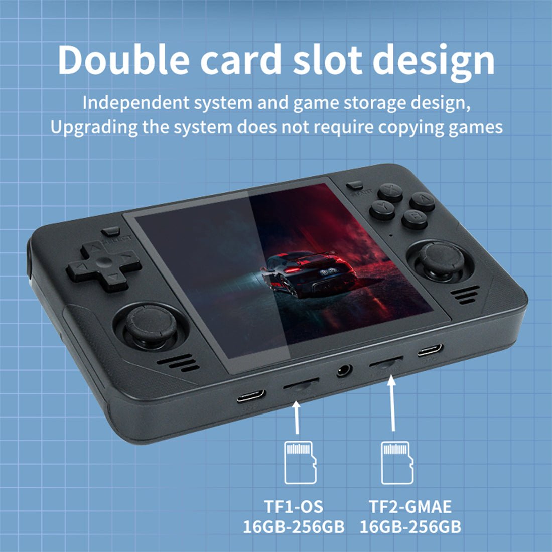 Square Screen Retro Handheld Game Console Powkiddy RGB30 4 Inch IPS 720x720 RK3566 Wi-Fi Bluetooth HDMI JELOS 8-Hour Battery Dual TF 256GB Portable Emulator